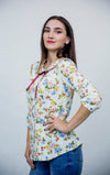 Bluza fenta cu guleras multicolora