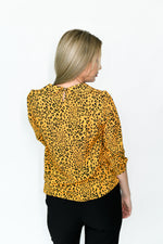 Bluza cu guler rotund, animal print