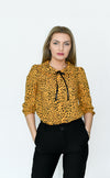 Bluza cu guler rotund, animal print