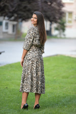 Rochie lunga cu imprimeu leopard