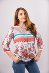 Bluza fenta, cu model floral