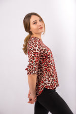 Bluza tunica in V, animal print