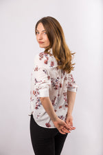 Bluza tunica in V cu imprimeu floral