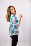 Bluza fenta, cu imprimeu floral