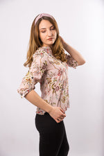 Bluza tunica in V cu imprimeu floral