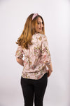 Bluza tunica in V cu imprimeu floral