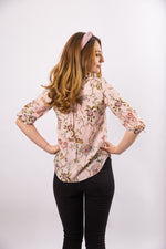 Bluza tunica in V cu imprimeu floral