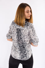 Bluza tunica in V, cu imprimeu leopard