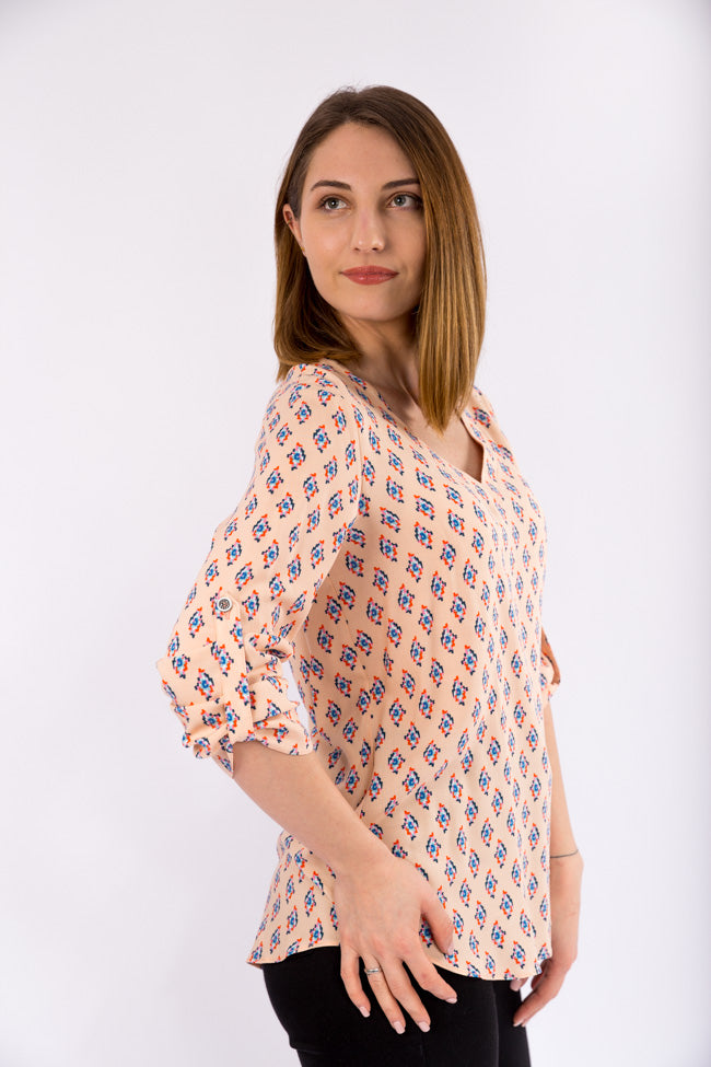 Bluza anchior in V roz piersica